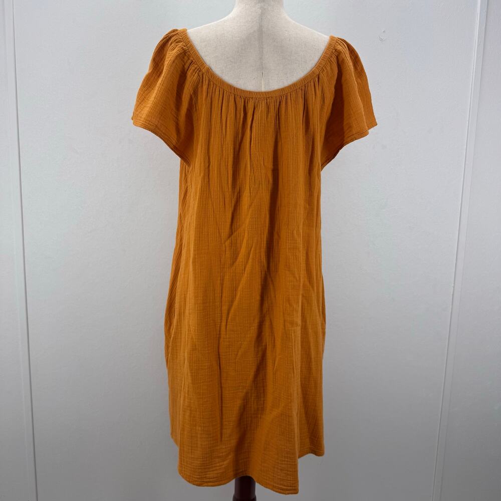 NWT Wonderly Cotton Gauze Flutter Sleeve Raglan Dress Plus 1X Beachy Coastal - Picture 4 of 9